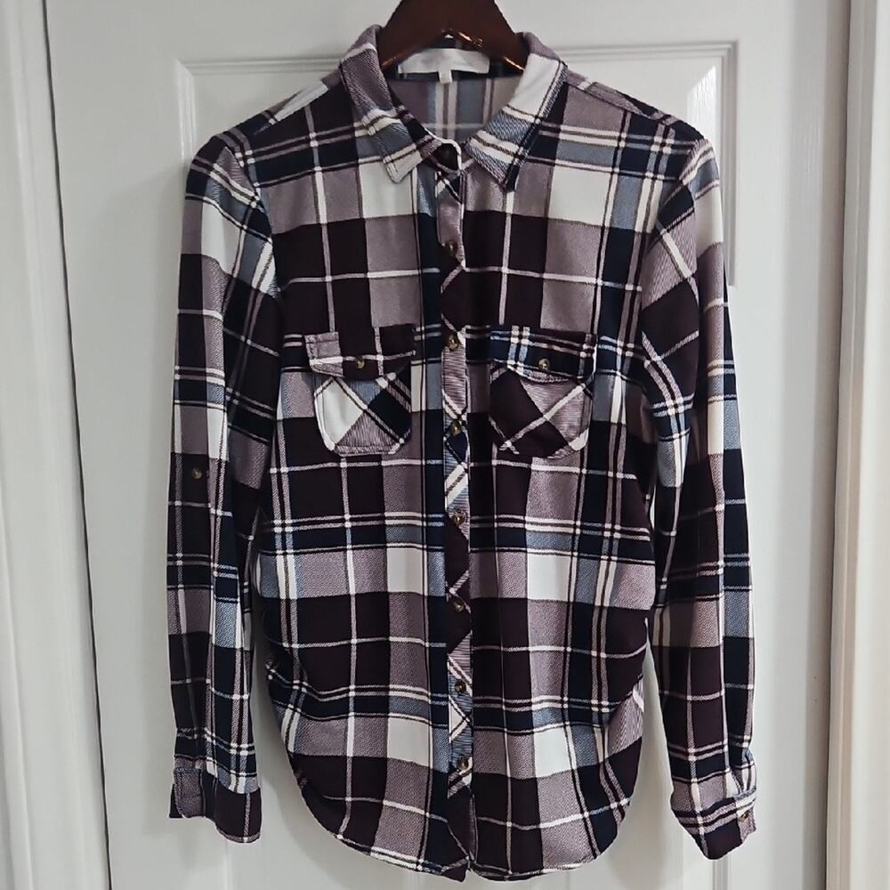 Eden & Olivia Black and White Checkered Button Down Shirt